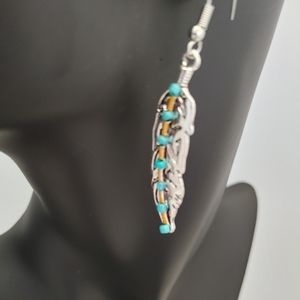 New without tags.Native American themed dangle earrings. Sterling silver plated.